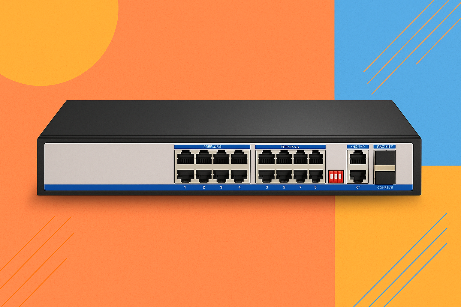 QPlus PL-PGA1602-S2 gigabit PoE network switch front view