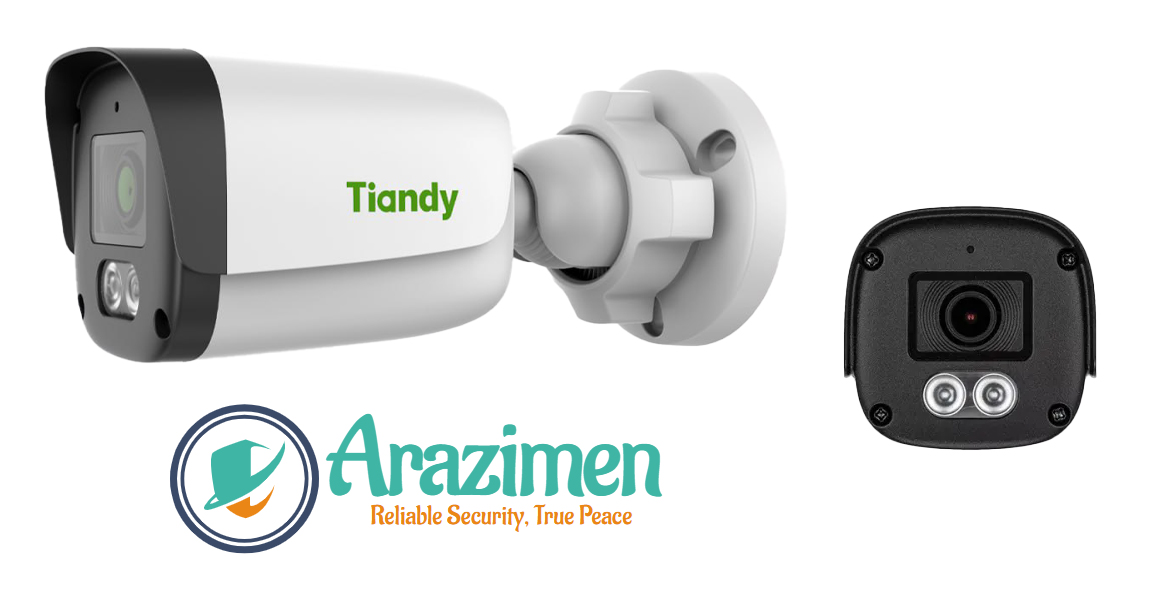 نمای نزدیک از دوربین تحت شبکه Tiandy مدل TC-C32QN هنگام تست عملکرد و کیفیت تصویر