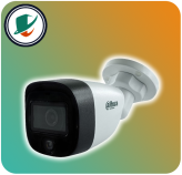 نمای جلوی دوربین بولت فولکالر داهوا مدل DH-HAC-HFW1209CMP-A-LED با بدنه فلزی و لنز ثابت