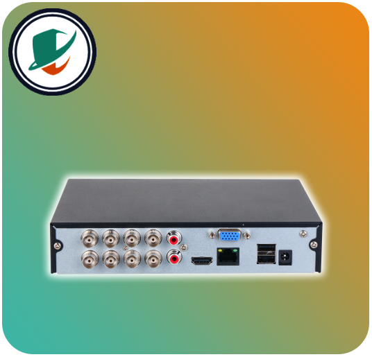 دستگاه ضبط تصاویر داهوا مدل XVR1B08-I از زاویه پشت – طراحی جمع‌وجور، مناسب برای سیستم‌های نظارتی خانگی و فروشگاهی