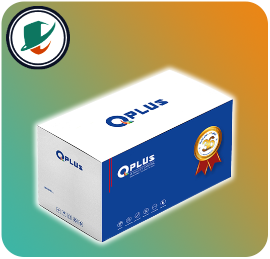 بسته بندی و کارتن دوربین مداربسته کیوپلاس مدل PL-IPC-BW4625PA8A-C